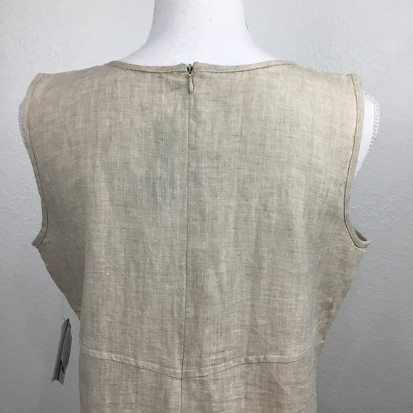 PURE Linen Solutions NYC Maxi Dress In Flax Color SZ M - Picture 5 of 8